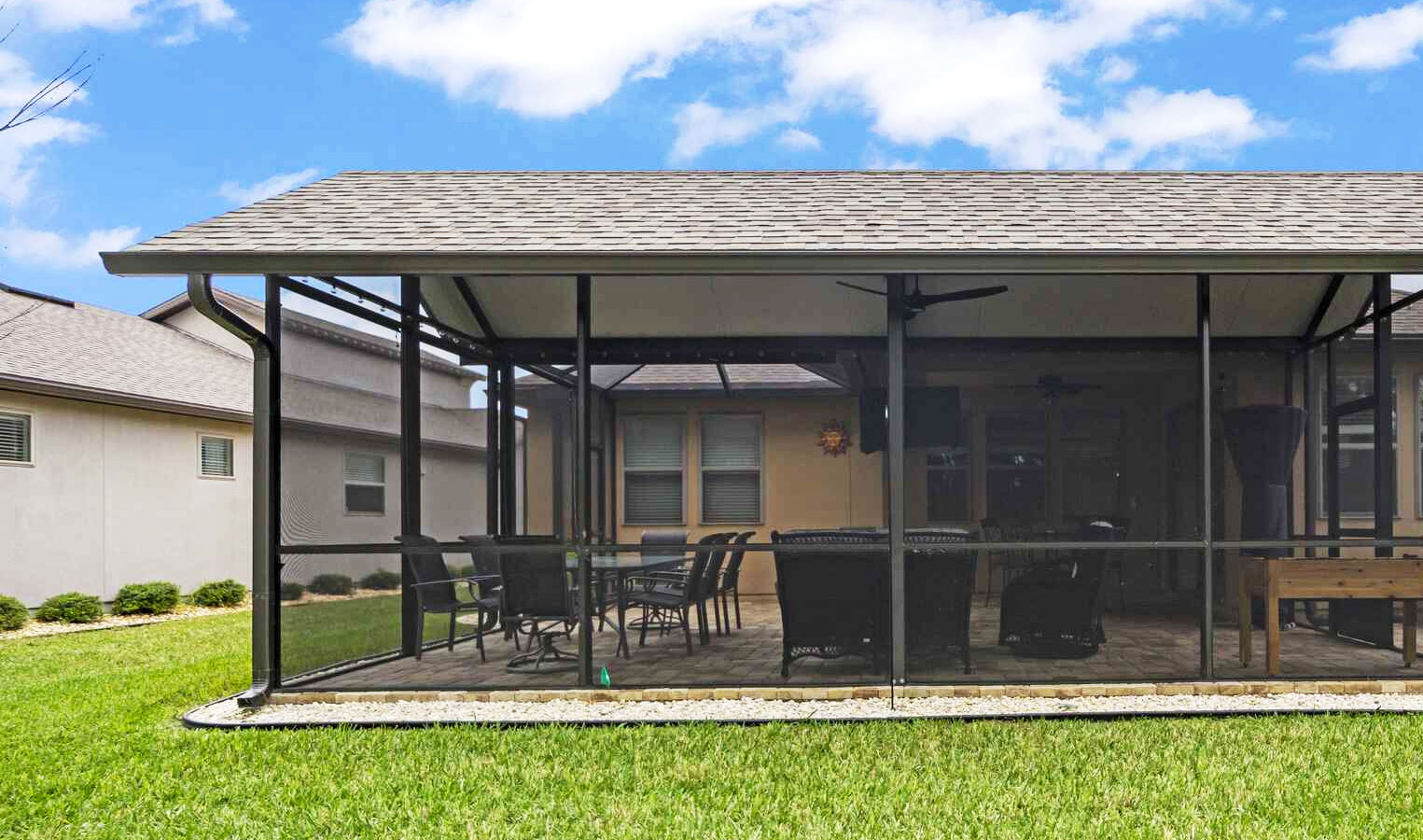 Finished lanai screen replacement with clear view