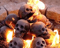 Human Skull Fire Logs